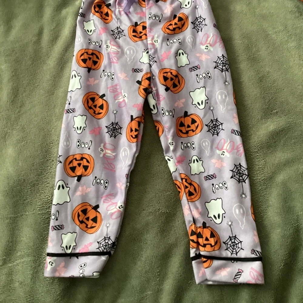 Toddler Girl Halloween Purple Pajamas Size 3T Pajamas  PJ Pumpkin Ghost Fall